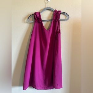 Pink Lily Ruffle Straps Dress - Magenta - Size Medium